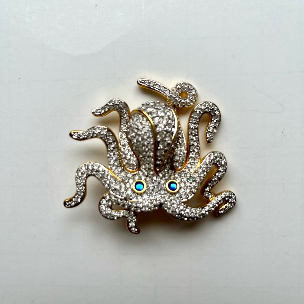 Vintage Rare Swarovski Crystal Octopus Brooch/Pin